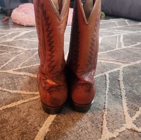 Dan Post leather and lizard skin cowboy boots - Picture 5 of 9
